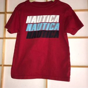 Nautica Red White Baby Blue and Navy Logo Toddler T-Shirt 3T